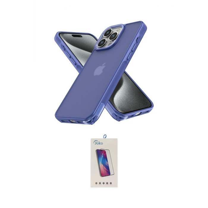 ieg™ iPhone 15 Pro Kılıf Atlas Form - Siyah Joko 5D Cam