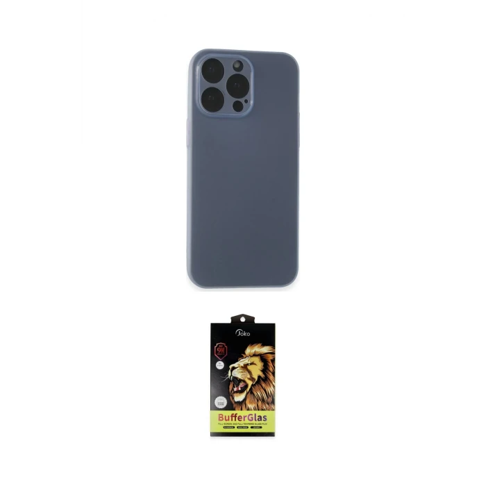 ieg™ iPhone 15 Pro Kılıf Atlas Minimal Prime - Siyah Buffer Cam Ekran Koruyucu