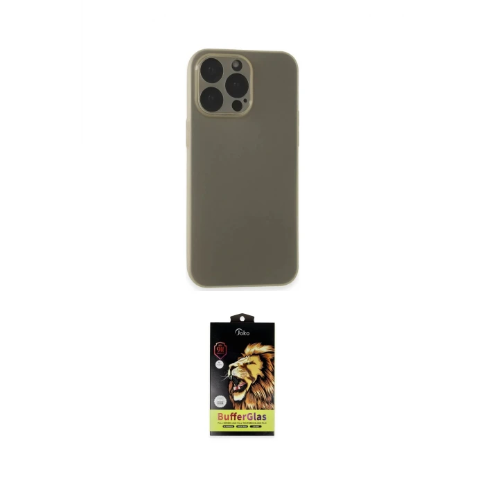 ieg™ iPhone 15 Pro Kılıf Atlas Minimal Prime - Siyah Buffer Cam Ekran Koruyucu