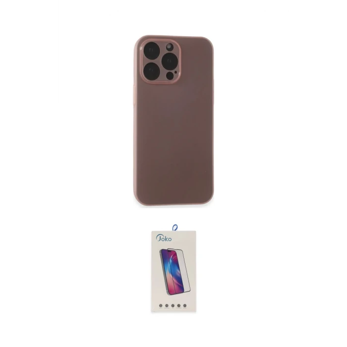 ieg™ iPhone 15 Pro Kılıf Atlas Minimal Prime - Siyah Joko 5D Cam