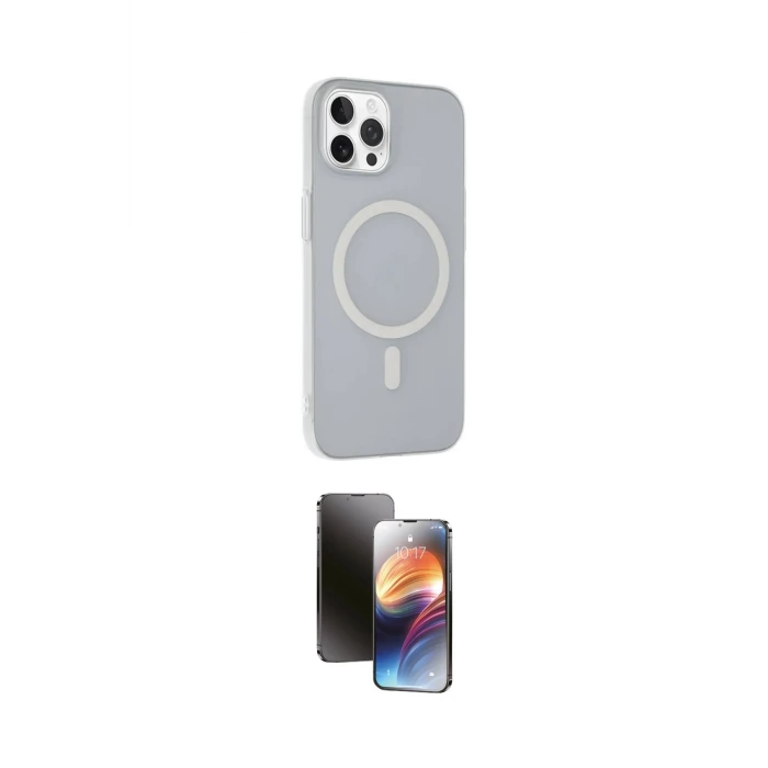 ieg™ iPhone 15 Pro Kılıf Çekirdek Modern Prime - Siyah 3D Antistatik Mat Seramik Nano Ekran Koruyucu