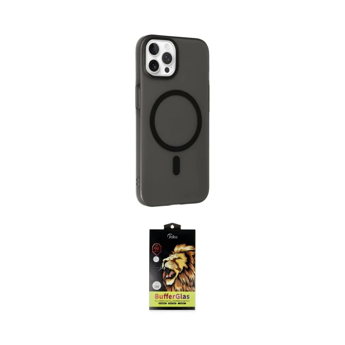 ieg™ iPhone 15 Pro Kılıf Çekirdek Modern Prime - Siyah Buffer Cam Ekran Koruyucu