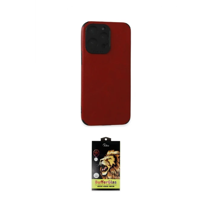 ieg™ iPhone 15 Pro Kılıf Doruk Asil Koleksiyonu - Siyah Buffer Cam Ekran Koruyucu