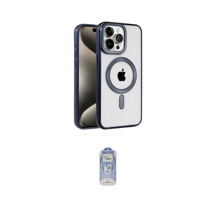 ieg™ iPhone 15 Pro Kılıf Eksen Form Koleksiyonu - Siyah Joko Magic 5D Cam