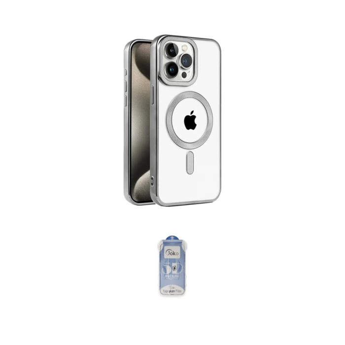 ieg™ iPhone 15 Pro Kılıf Eksen Form Koleksiyonu - Siyah Joko Magic 5D Cam