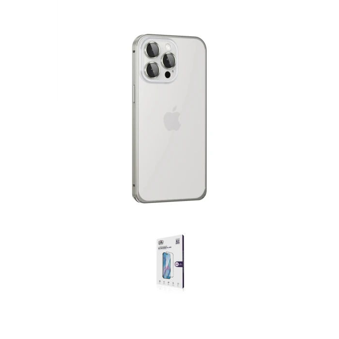 ieg™ iPhone 15 Pro Kılıf Eksen Form Serisi - Siyah Bilvis 0.18mm Plus Cam Ekran Koruyucu