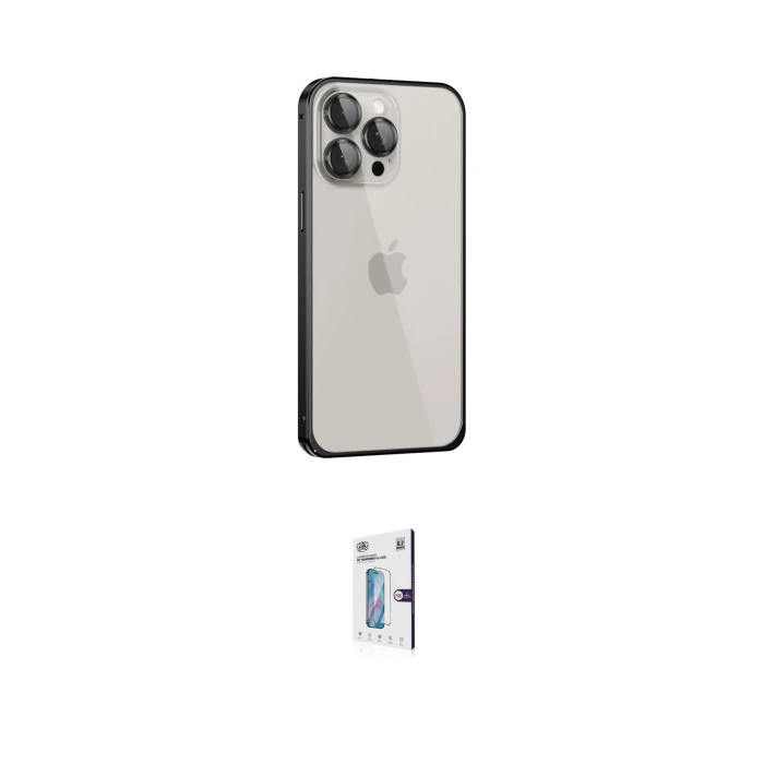 ieg™ iPhone 15 Pro Kılıf Eksen Form Serisi - Siyah Bilvis 0.18mm Plus Cam Ekran Koruyucu