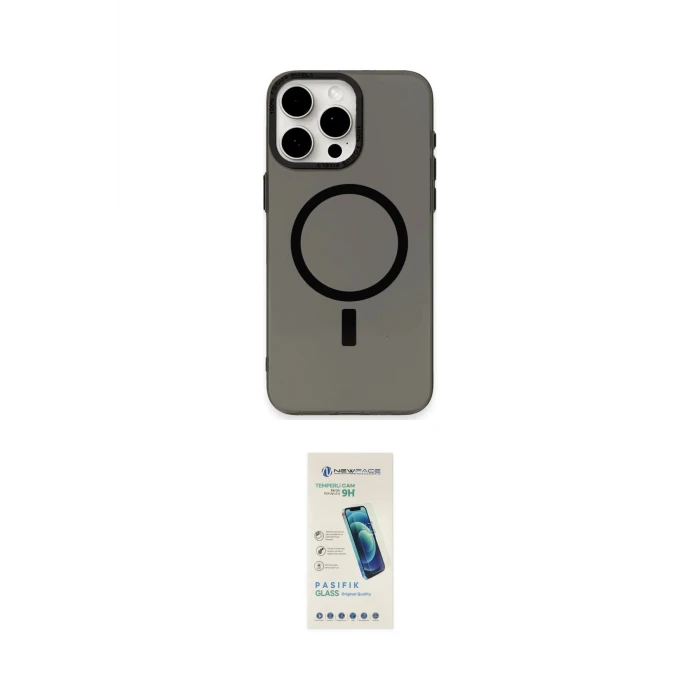 ieg™ iPhone 15 Pro Kılıf Eksen Işık Prime - Şeffaf Pasifik Cam Ekran Koruyucu
