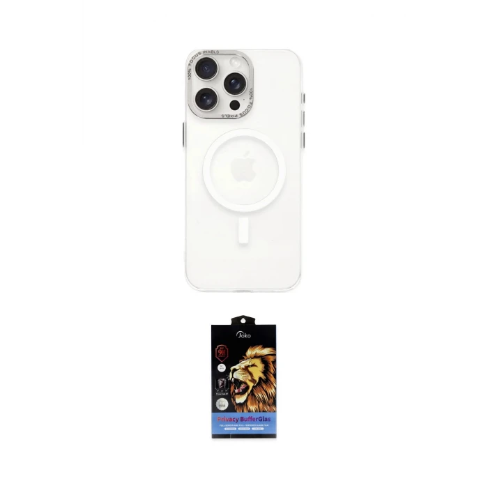 ieg™ iPhone 15 Pro Kılıf Eksen Işık Prime - Siyah Buffer Hayalet Cam Ekran Koruyucu