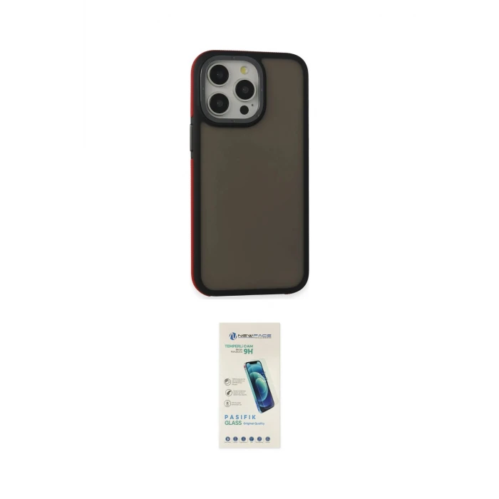 ieg™ iPhone 15 Pro Kılıf Eksen Işık - Şeffaf Pasifik Cam Ekran Koruyucu