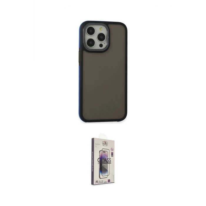ieg™ iPhone 15 Pro Kılıf Eksen Işık - Siyah Bilvis 3D Cam Ekran Koruyucu