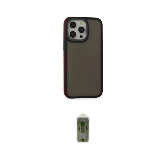 ieg™ iPhone 15 Pro Kılıf Eksen Işık - Siyah Joko Magic 5D Hayalet Cam