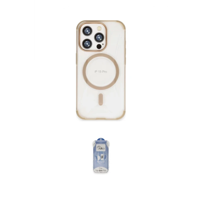 ieg™ iPhone 15 Pro Kılıf Eksen Klasik Koleksiyonu - Siyah Joko Magic 5D Cam