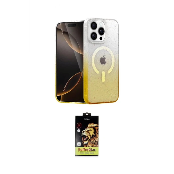 ieg™ iPhone 15 Pro Kılıf Eksen Minimal Özel Seri - Siyah Buffer Cam Ekran Koruyucu