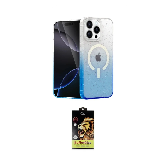 ieg™ iPhone 15 Pro Kılıf Eksen Minimal Özel Seri - Siyah Buffer Cam Ekran Koruyucu