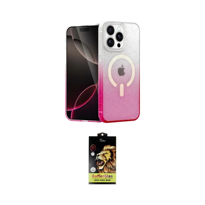 ieg™ iPhone 15 Pro Kılıf Eksen Minimal Özel Seri - Siyah Buffer Cam Ekran Koruyucu