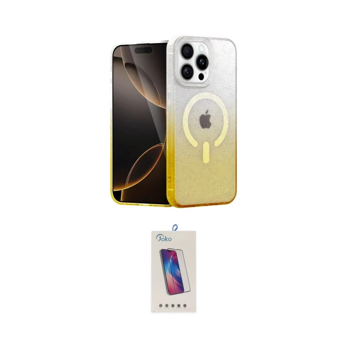 ieg™ iPhone 15 Pro Kılıf Eksen Minimal Özel Seri - Siyah Joko 5D Cam