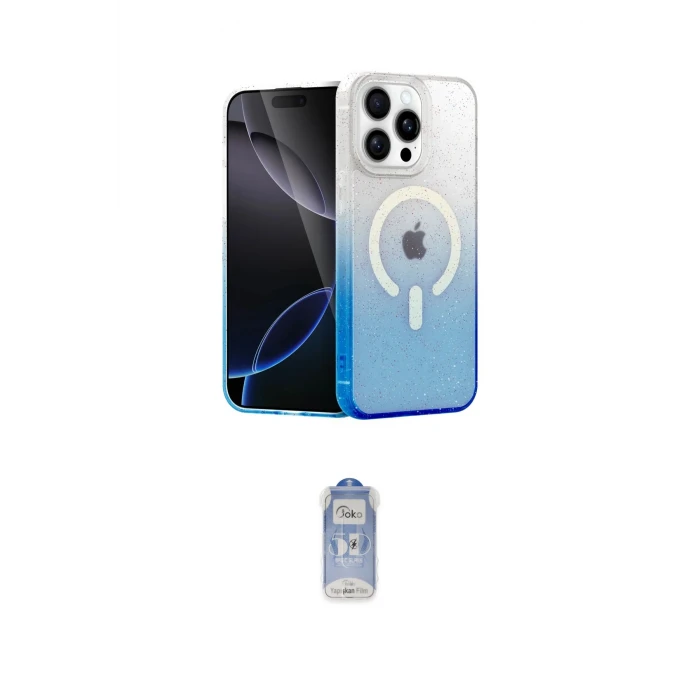 ieg™ iPhone 15 Pro Kılıf Eksen Minimal Özel Seri - Siyah Joko Magic 5D Cam