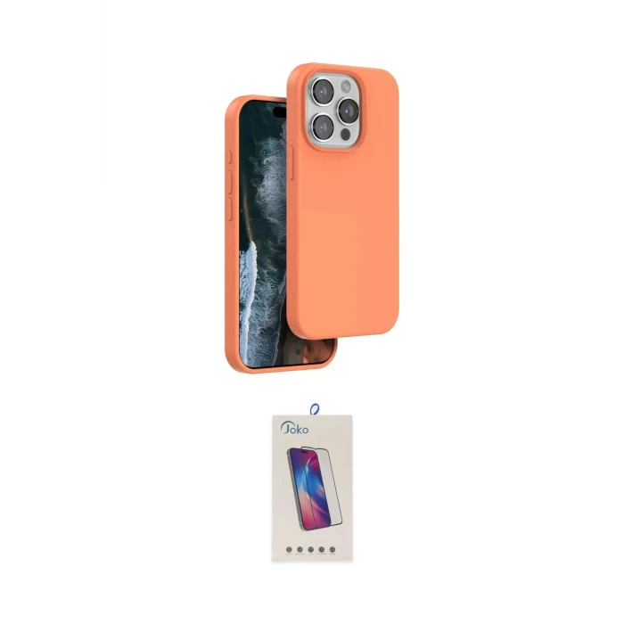 ieg™ iPhone 15 Pro Kılıf Kıvılcım Çizgi Serisi - Siyah Joko 5D Cam