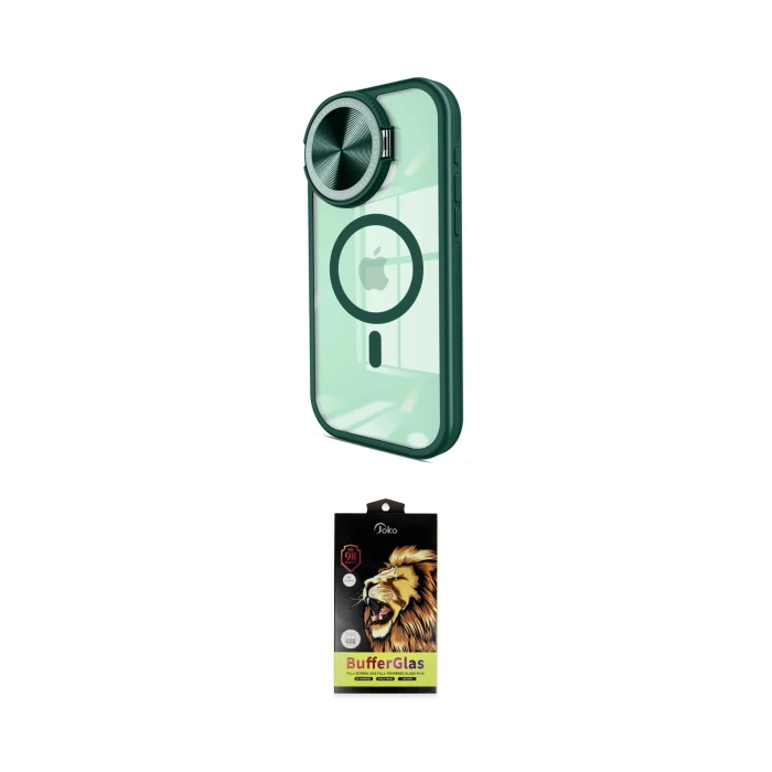 ieg™ iPhone 15 Pro Kılıf Kıvılcım Modern Koleksiyonu - Siyah Buffer Cam Ekran Koruyucu