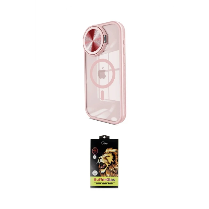 ieg™ iPhone 15 Pro Kılıf Kıvılcım Modern Koleksiyonu - Siyah Buffer Cam Ekran Koruyucu