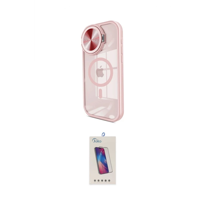 ieg™ iPhone 15 Pro Kılıf Kıvılcım Modern Koleksiyonu - Siyah Joko 5D Cam