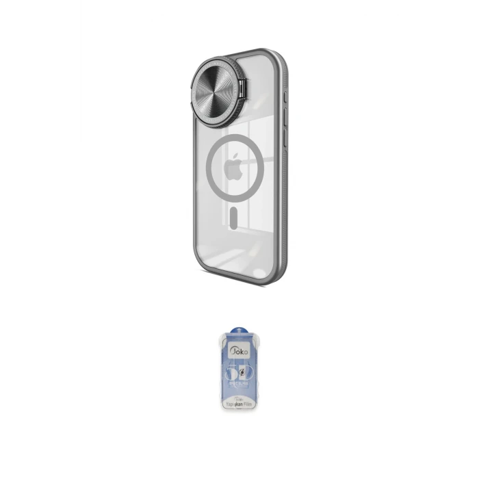 ieg™ iPhone 15 Pro Kılıf Kıvılcım Modern Koleksiyonu - Siyah Joko Magic 5D Cam
