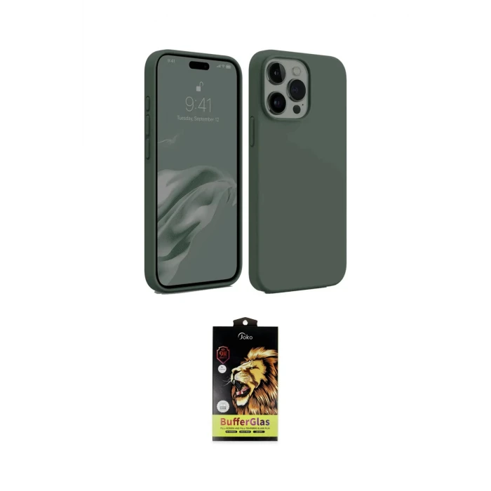 ieg™ iPhone 15 Pro Kılıf Kozmos Yansıma Özel Seri - Siyah Buffer Cam Ekran Koruyucu