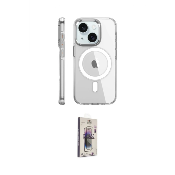 ieg™ iPhone 15 Pro Kılıf Nova Doku - Siyah Bilvis 3D Cam Ekran Koruyucu