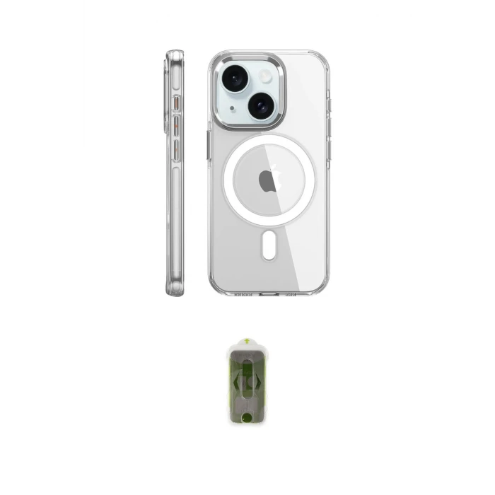 ieg™ iPhone 15 Pro Kılıf Nova Doku - Siyah Joko Magic 5D Hayalet Cam