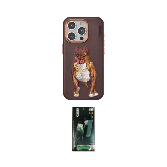 ieg™ iPhone 15 Pro Kılıf Nova Form Koleksiyonu - Siyah 360 Mat Full Body Arka Koruyucu