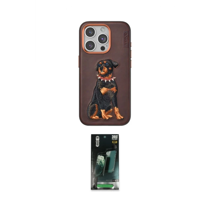 ieg™ iPhone 15 Pro Kılıf Nova Form Koleksiyonu - Siyah 360 Mat Full Body Arka Koruyucu