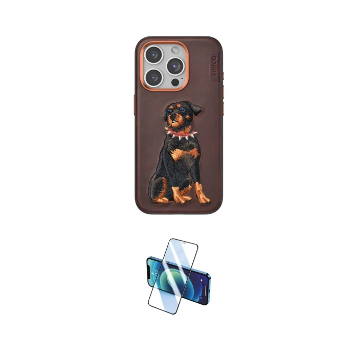 ieg™ iPhone 15 Pro Kılıf Nova Form Koleksiyonu - Siyah 3D Antistatik Seramik Nano Ekran Koruyucu