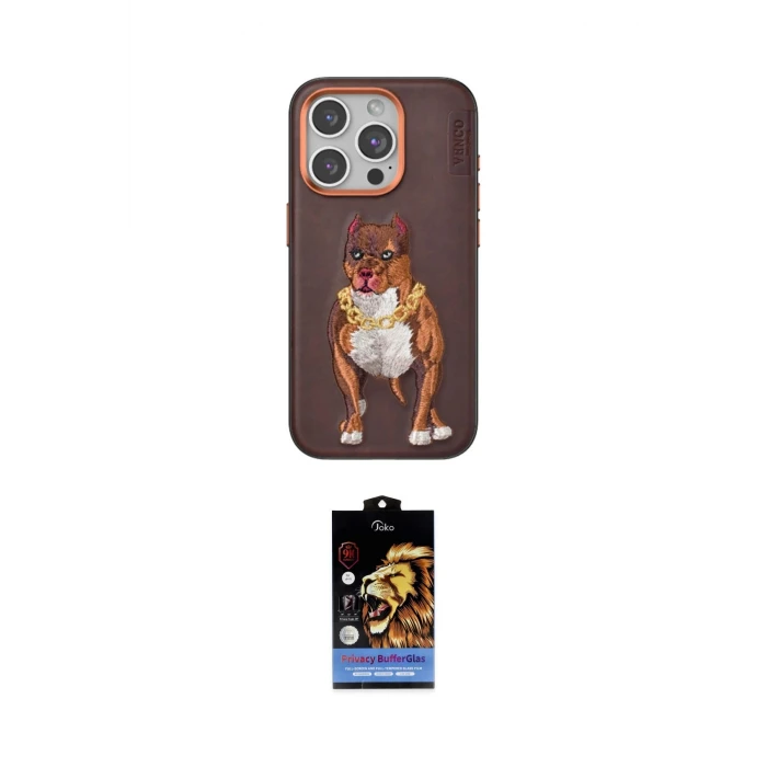ieg™ iPhone 15 Pro Kılıf Nova Form Koleksiyonu - Siyah Buffer Hayalet Cam Ekran Koruyucu