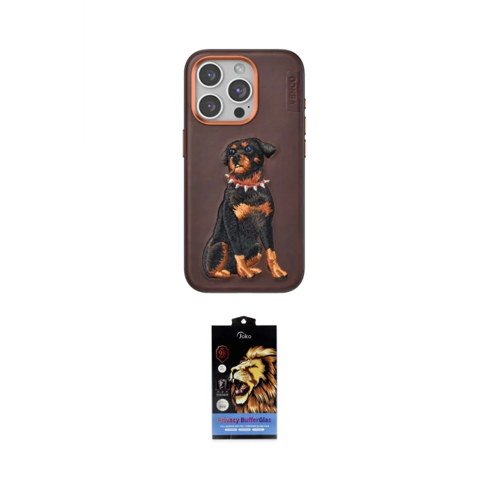 ieg™ iPhone 15 Pro Kılıf Nova Form Koleksiyonu - Siyah Buffer Hayalet Cam Ekran Koruyucu
