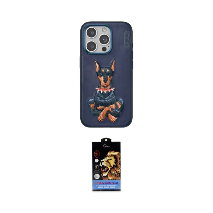 ieg™ iPhone 15 Pro Kılıf Nova Form Koleksiyonu - Siyah Buffer Hayalet Cam Ekran Koruyucu