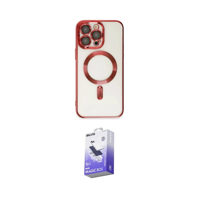 ieg™ iPhone 15 Pro Kılıf Nova Işık Özel Seri - Siyah Bilvis 5in1 5D Magic Hayalet Cam Ekran Koruyucu