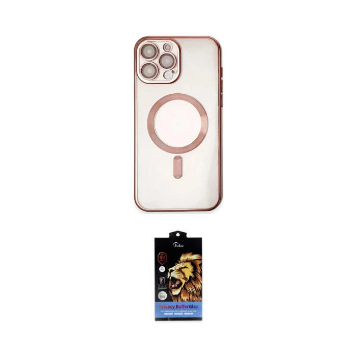 ieg™ iPhone 15 Pro Kılıf Nova Işık Özel Seri - Siyah Buffer Hayalet Cam Ekran Koruyucu