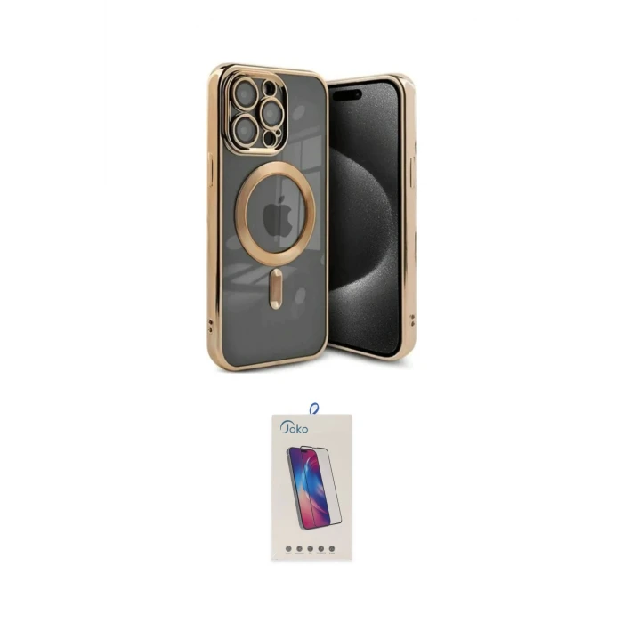 ieg™ iPhone 15 Pro Kılıf Nova Işık Özel Seri - Siyah Joko 5D Cam