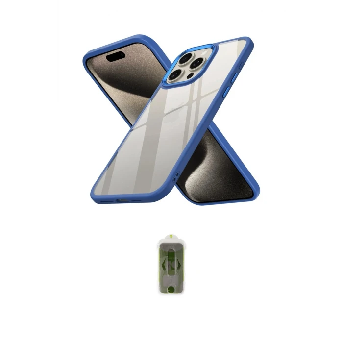 ieg™ iPhone 15 Pro Kılıf Nova Işık Serisi - Siyah Joko Magic 5D Hayalet Cam