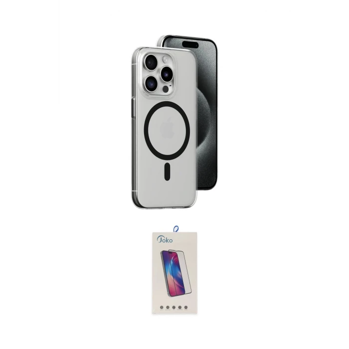 ieg™ iPhone 15 Pro Kılıf Odak Form Özel Seri - Siyah Joko 5D Cam