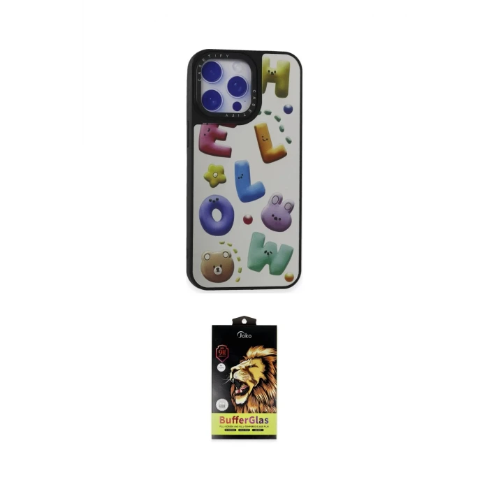 ieg™ iPhone 15 Pro Kılıf Odak Klasik Serisi - Siyah Buffer Cam Ekran Koruyucu
