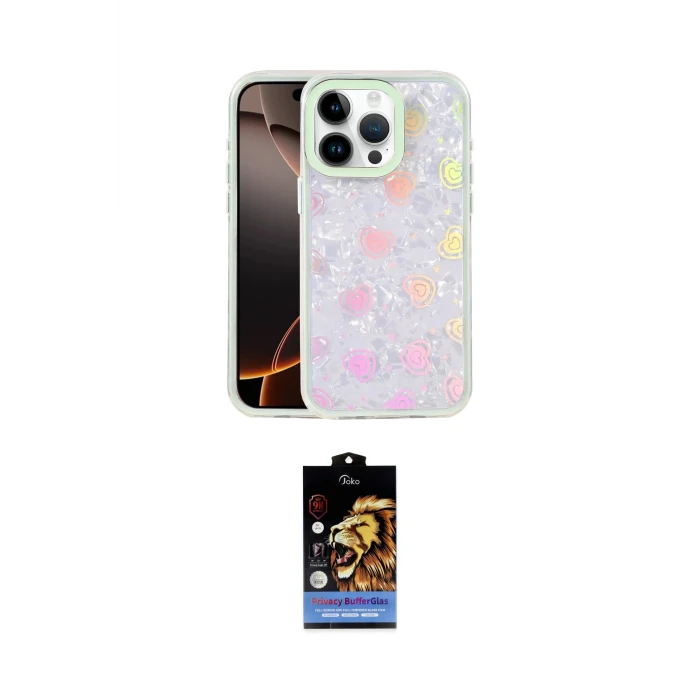 ieg™ iPhone 15 Pro Kılıf Odak Prime - Siyah Buffer Hayalet Cam Ekran Koruyucu