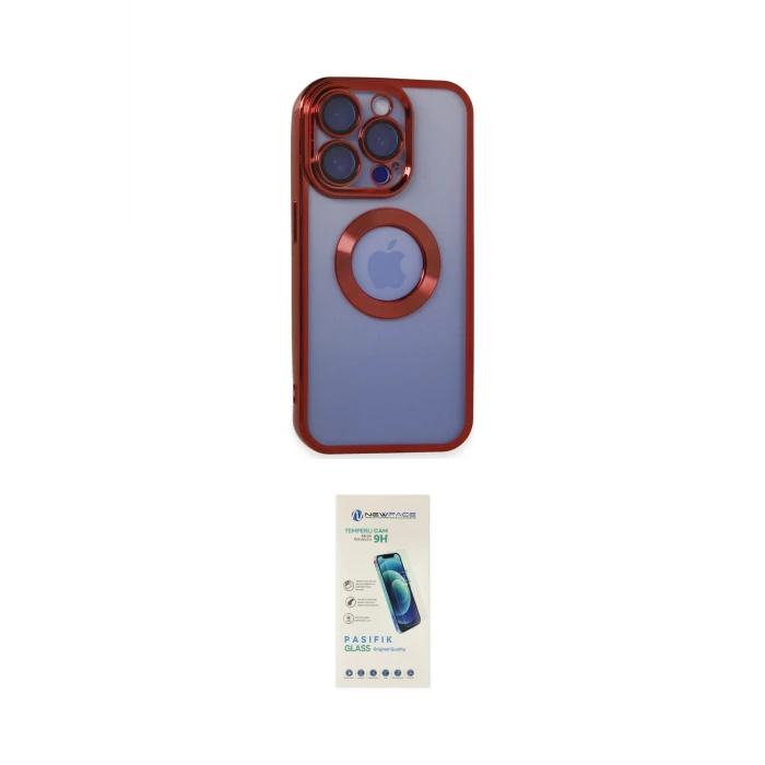 ieg™ iPhone 15 Pro Kılıf Pusula Form - Şeffaf Pasifik Cam Ekran Koruyucu