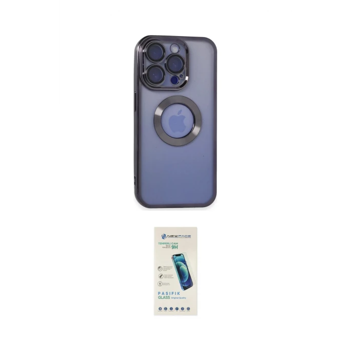 ieg™ iPhone 15 Pro Kılıf Pusula Form - Şeffaf Pasifik Cam Ekran Koruyucu
