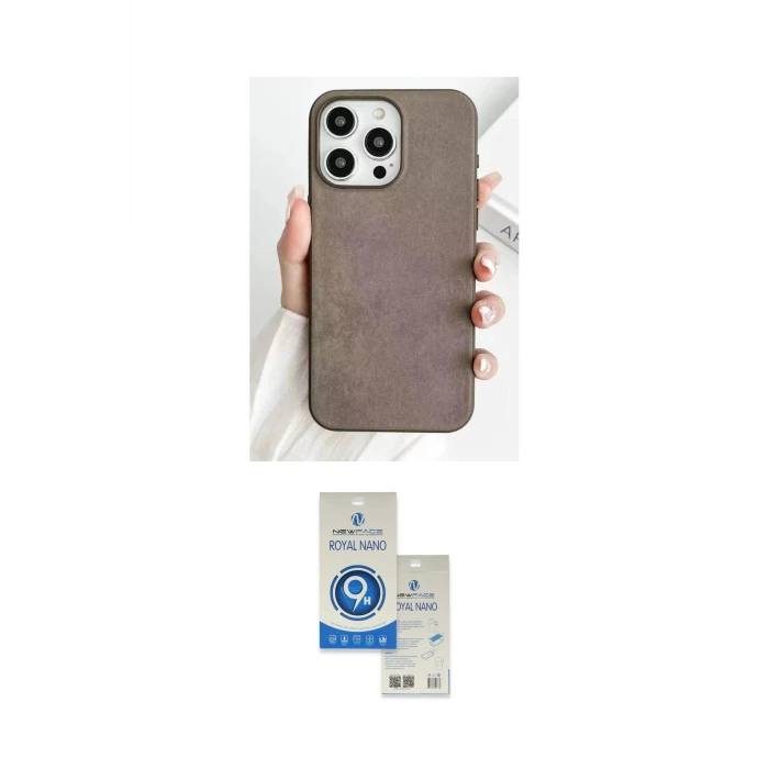 ieg™ iPhone 15 Pro Kılıf Pusula Modern - Şeffaf Royal Nano Ekran Koruyucu