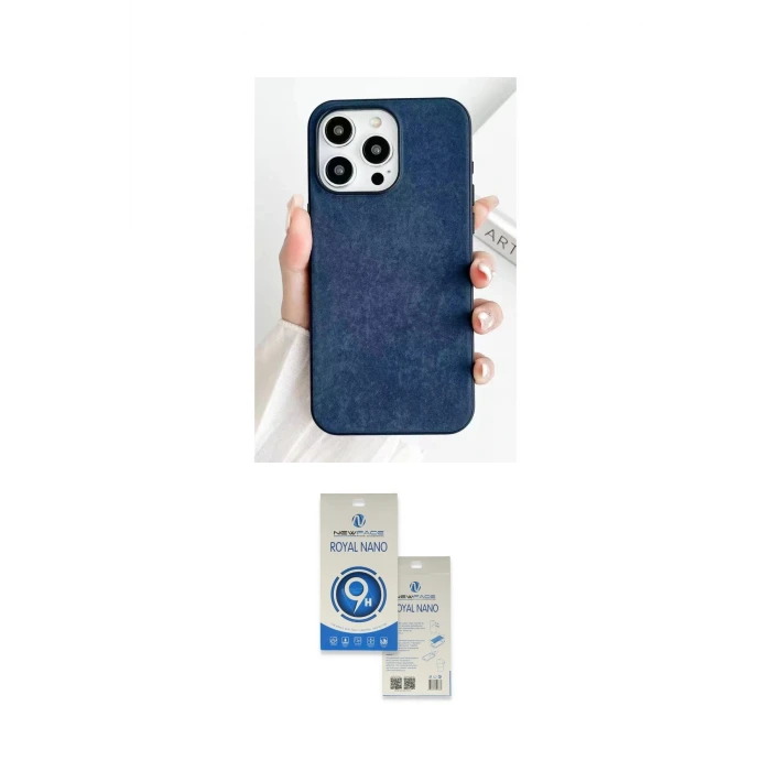 ieg™ iPhone 15 Pro Kılıf Pusula Modern - Şeffaf Royal Nano Ekran Koruyucu