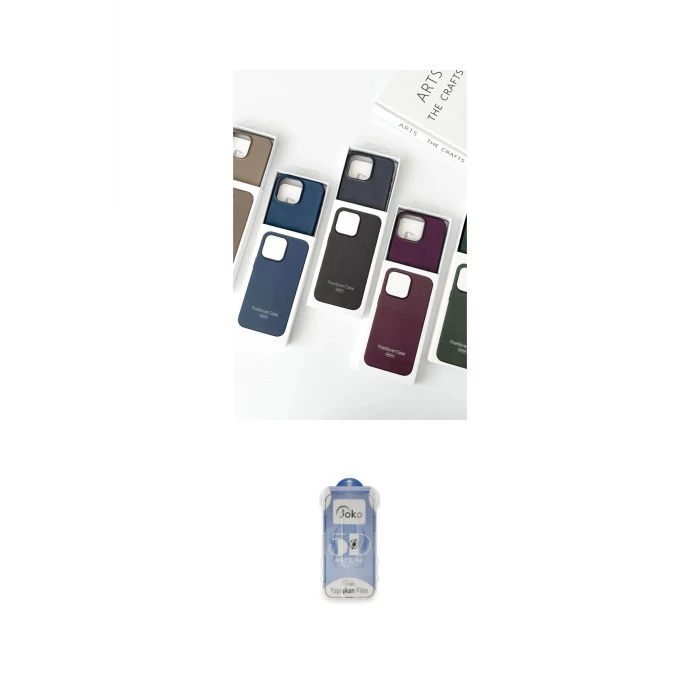 ieg™ iPhone 15 Pro Kılıf Pusula Modern - Siyah Joko Magic 5D Cam