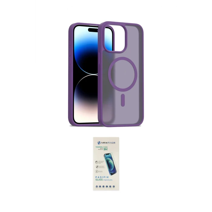 ieg™ iPhone 15 Pro Kılıf Siluet Minimal Prime - Şeffaf Pasifik Cam Ekran Koruyucu