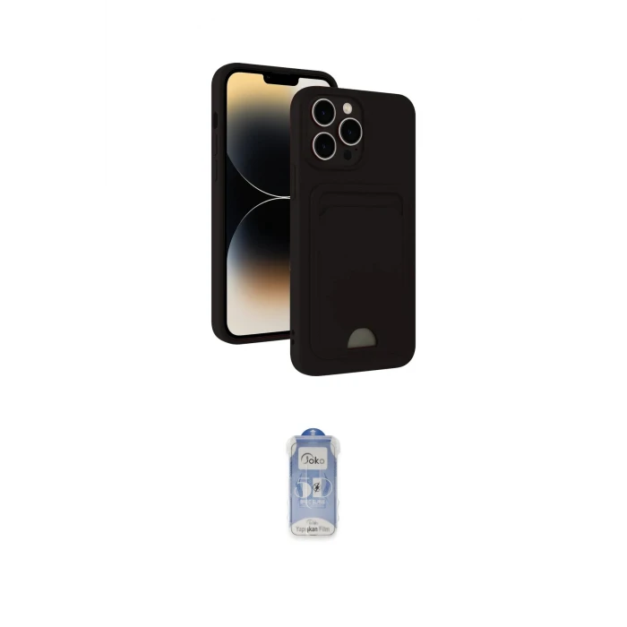 ieg™ iPhone 15 Pro Kılıf Vadi Çizgi Prime - Siyah Joko Magic 5D Cam